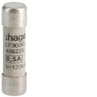 Wkladka bezpiecznikowa 0.5A 10x38mm gG 500VAC, LF300G - Hager