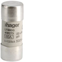 Wkladka bezpiecznikowa 80A 22x58mm gG 500VAC, LF580G - Hager