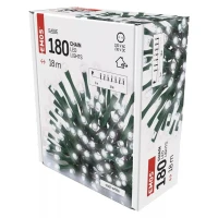 Lampki choinkowe, zimna biel - 180LED XMAS 18M + Timer - EMOS