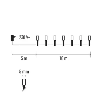 Lampki choinkowe, zimna biel - 180LED XMAS 18M + Timer - EMOS