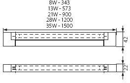 Oprawa meblowa MERA TL-28W 4000K, 8300 - Knalux
