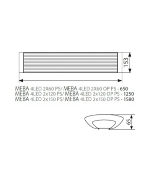 Oprawy liniowe MEBA 4LED 2X120 MAT, 26964 - Kanlux