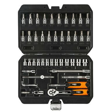 Zestaw kluczy nasadowych 1/4" 46 szt, 08-660 - NEO