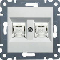 Gniazdo komputerowe podwójne RJ45 kat.5e UTP, bialy, lumina, WL2120 - Hager