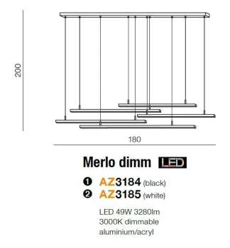 Lampa wisząca Merlo DIMM 49W 3000K, AZ3184 - AZzardo