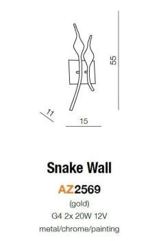 Kinkiet SNAKE 2xG4, AZ2569 - AZzardo