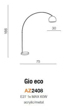 Lampa podłogowa GIO ECO E27, AZ2408 - AZzardo