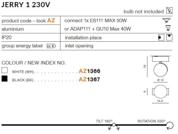 Oprawa sufitowa JERRY 1 ES111, AZ1367 - AZzardo