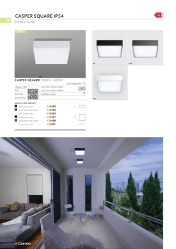 Plafon CASPER SQUARE LED 15W 3000K, AZ4496 - AZzardo
