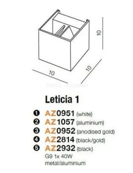 Oprawa sufitowa LETICIA 40W G9, AZ0951- AZzardo