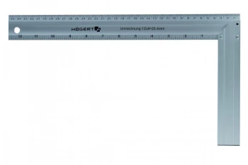Kątownik stolarski aluminiowy 350x 190mm, HT4M203 - HOGERT
