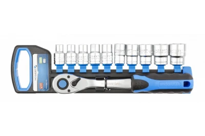 Grzechotka ½”, 72 zęby z zestawem nasadek, HT1R332 - HOGERT