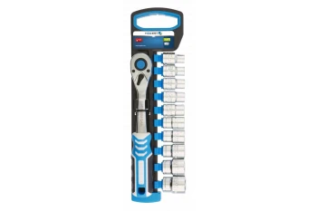 Grzechotka ½”, 72 zęby z zestawem nasadek, HT1R332 - HOGERT
