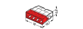 Szybkozłączka samozaciskowa 4X2.5, 2273-204 - WAGO