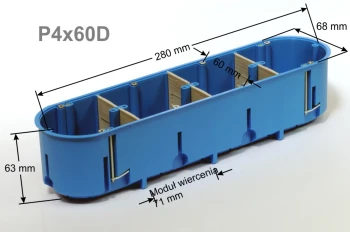 Puszka do pustych ścian 4 X 60 MM GŁĘBOKA MULTIBOX, 32097203 - SIMET