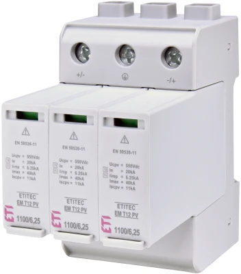 Ogranicznik przepięć do systemów PV T1+T2 ETITEC EM T12, 2440580 - ETI