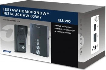 Zestaw domofonowy jednorodzinny, bezsluchawkowy ELUVIO czarny OR-DOM-RE-914/B - ORNO