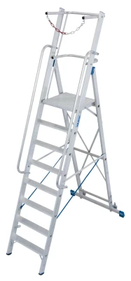 Drabina jednostronna aluminiowa 8ST z barierką STABILO, 127525 - KRAUSE