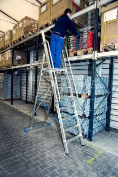 Drabina jednostronna aluminiowa 8ST z barierką STABILO, 127525 - KRAUSE