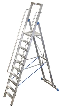 Drabina jednostronna aluminiowa WST 10 ST z platformą STABILO, 127808 - KRAUSE