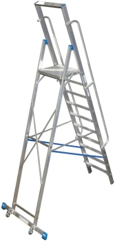 Drabina jednostronna aluminiowa WST 10 ST z platformą STABILO, 127808 - KRAUSE