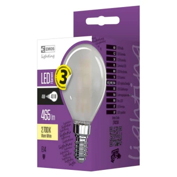 Żarówka LED Filament mini globe matowa 4W E14 ciepła biel Z74234 - EMOS 2