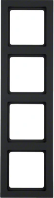 Ramka 4-krotna, antracyt, Q.3, 10146096 - Hager Berker