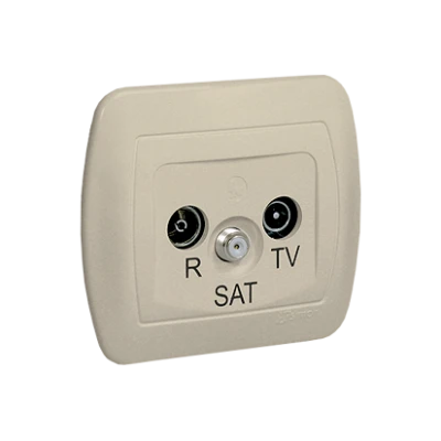 Gniazdo antenowe R-TV-SAT końcowe, beżowy, Simon Akord, AAS/12 - Kontakt-Simon
