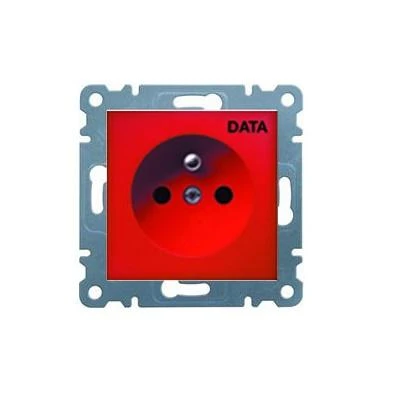 Gniazdo wtyczkowe z uziemieniem, DATA, czerwony, lumina 2, WL1029 - Hager
