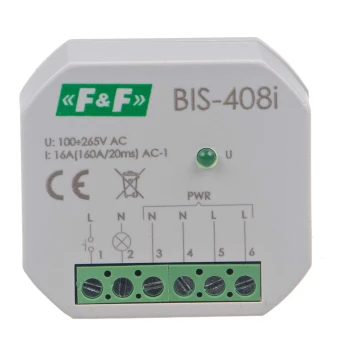 Przekaźnik bistabilny, podtynkowy, do podświetlanych przycisków z przekaźnikiem inrush 160A/20ms BIS-408I - F&amp;F 2