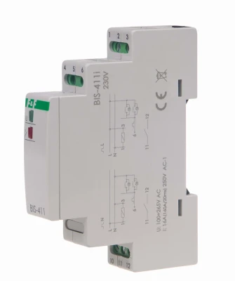 Przekaźnik bistabilny, na szynę DIN, z przekaźnikiem inrush 160A/20ms BIS-411I - F&amp;F 1