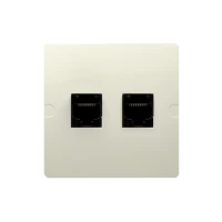 Gniazdo komputerowe RJ45 kat.5e + telefoniczne RJ11, beżowy, Simon Basic, BMF5T.02/12 - Kontakt-Simon