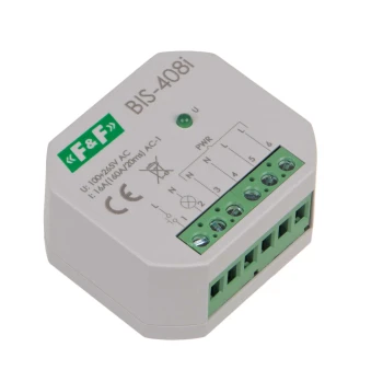 Przekaźnik bistabilny, podtynkowy, do podświetlanych przycisków z przekaźnikiem inrush 160A/20ms BIS-408I - F&amp;F 3