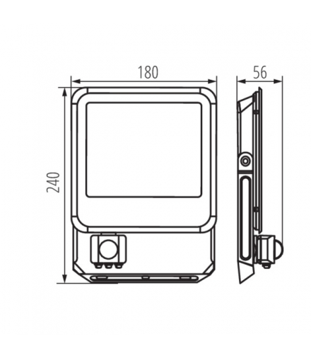 Naświetlacz IQ-LED FL 50W PIR 6000LM 4000K NW, 33888 - Kanlux