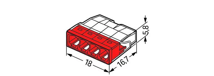 Szybkozłączka samozaciskowa 4X2.5, 2273-204 - WAGO