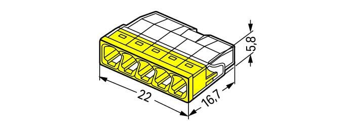 Szybkozłączka samozaciskowa 5X2.5, 2273-205 - WAGO