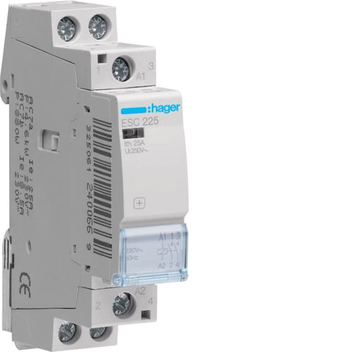 Stycznik instalacyjny 25A 230V 2R 1P, ESC225 - Hager