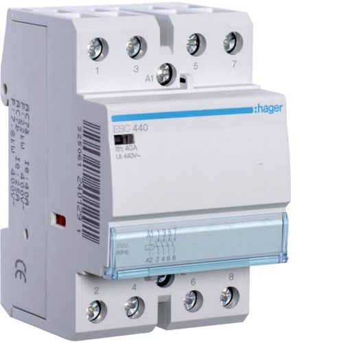 Stycznik instalacyjny 40A 230V 4Z 3P, ESC440 - Hager