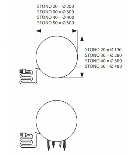 Oprawa ogrodowa STONO 30 25W E27, 24651 - Kanlux