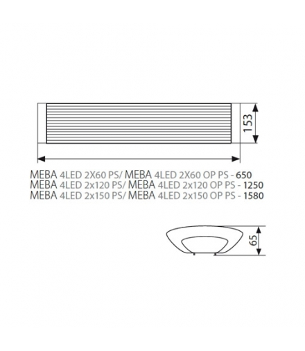 Oprawy liniowe MEBA 4LED 2X120 MAT, 26964 - Kanlux