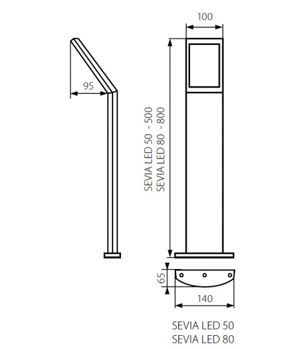 Oprawa ogrodowa SEVIA LED 80 600LM 4000K, 23554 - Kanlux
