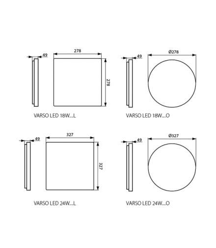 Plafon VARSO LED 18W NW O SE, 26981 - Kanlux