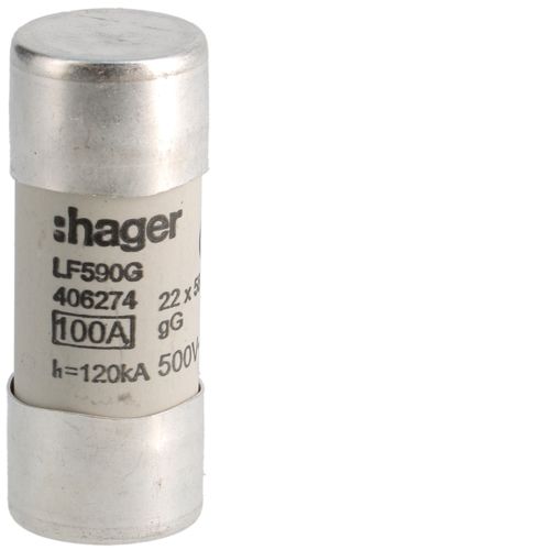 Wkładka bezpiecznikowa 100A 22x58mm gG 500VAC, LF590G - Hager