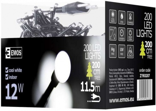 Lampki choinkowe, zimna biel - 200LED XMAS 10M + Timer - EMOS