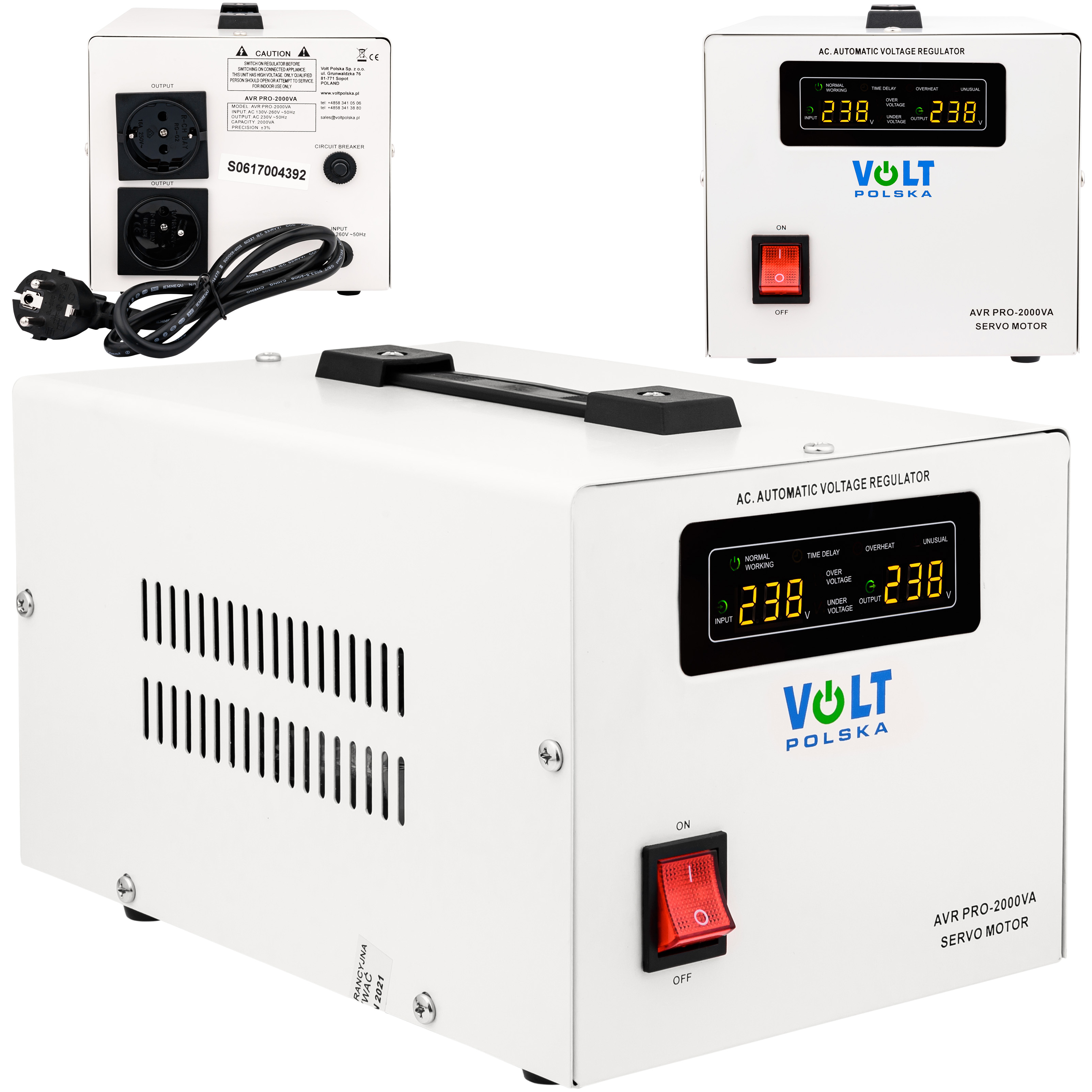 Stabilizator napięcia AVR PRO 2000VA SERVO 3% VOLT POLSKA