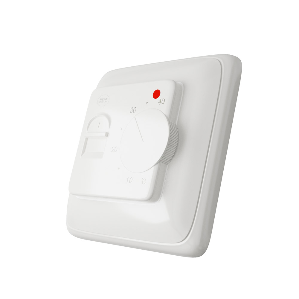 Biały Termostat pokojowy, HD-T01 z dodatkowym czujnikiem ogrzewania podłogi - Heat Decor