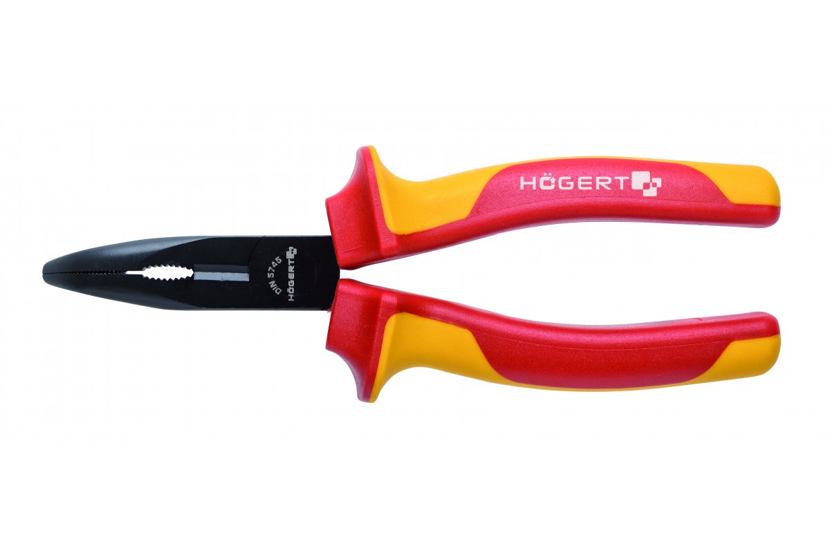Szczypce wydłużone wygięte 160mm, 1000V, VDE, HT1P919 - HOGERT