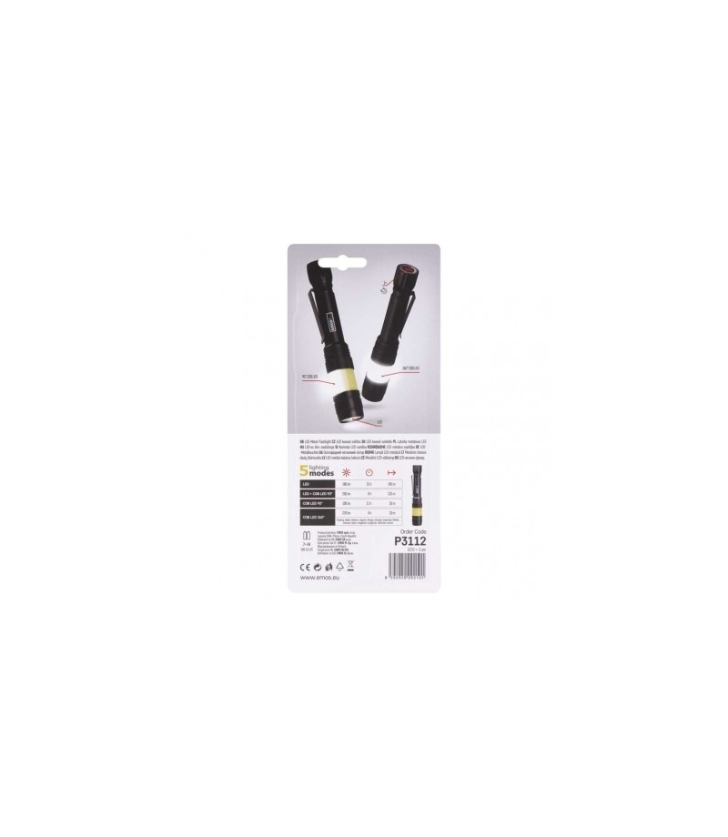 Latarka metalowa LED COB 360° 180 lm 2× AA, P3112 - EMOS