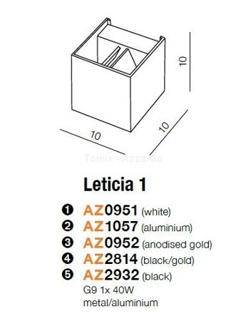 Oprawa sufitowa LETICIA 40W G9, AZ0951- AZzardo