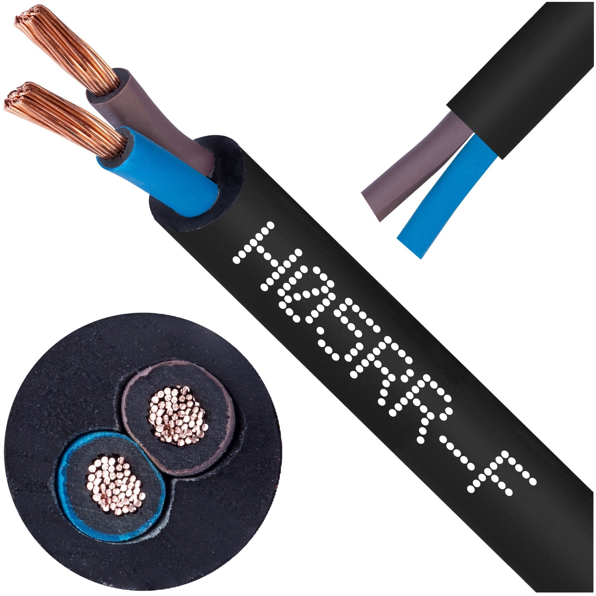 Przewód w gumie OW 2X1.00 2M, W-97187 - Elektrokabel